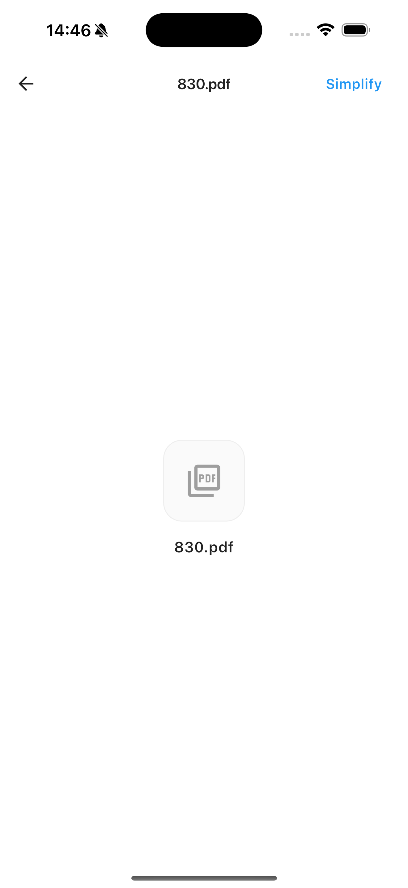 Simplifier PDF analysis — document loaded and ready